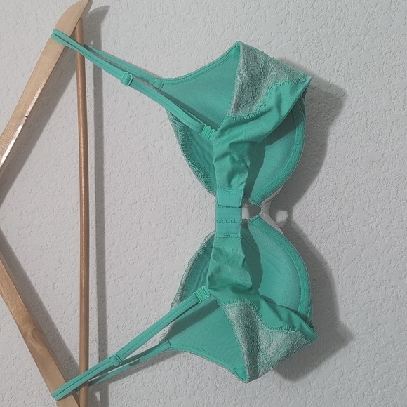 Victoria's Secret Very Sexy Push-Up Aquamarine Green Teal White Lace size 34C - Picture 4 of 7